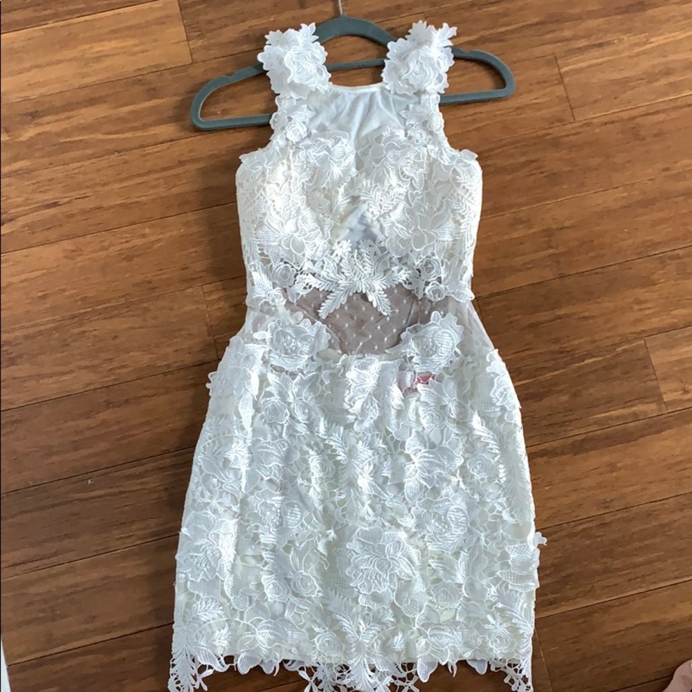 Lace open back dress